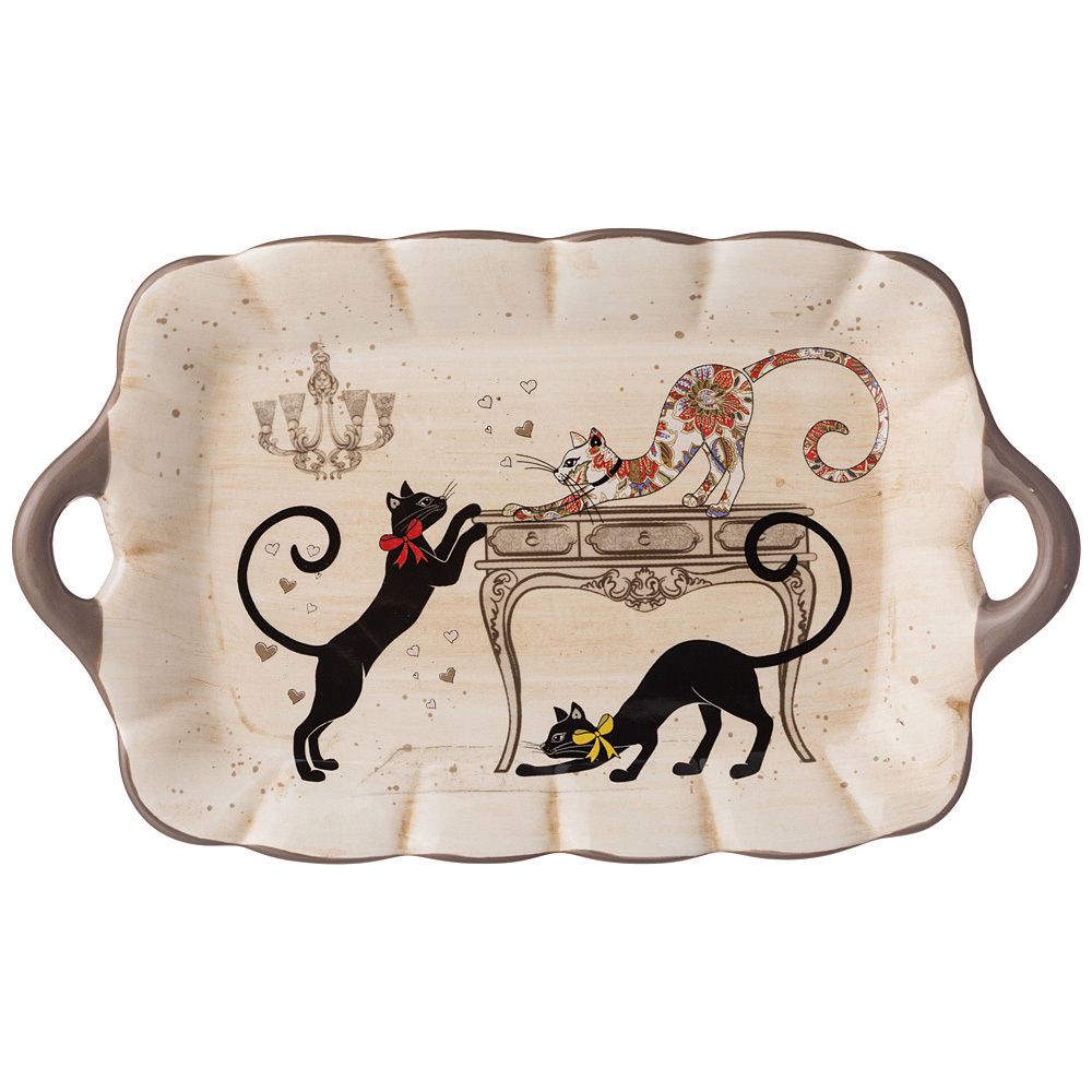 БЛЮДО AGNESS "ПАРИЖСКИЕ КОТЫ" 23,5*14*2,5 СМ (КОР=36ШТ.)