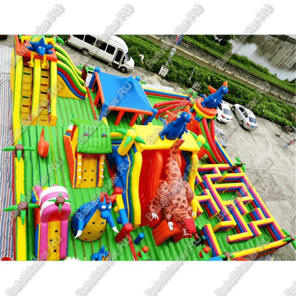 Большая площадка с высокой горкой "Дино-городок" 20*15*6.5 м