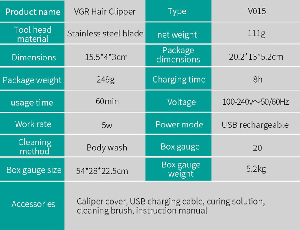 Набор для стрижки VGR V-015, черный