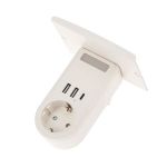 Адаптер USB многофункциональный (2 разъема USB-A, USB-С, розетка 220-250В) с подсветкой и подставкой