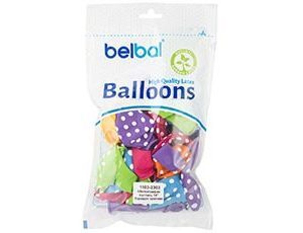 Шар (14"/36 см) Шелкография пастель Горошек тропики 25 шт.