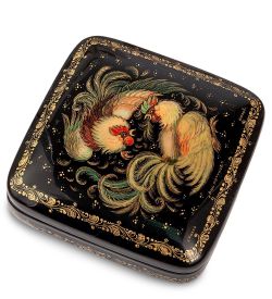 Народные промыслы ШК-45/ 2 Шкатулка «Бой петухов» Орлова