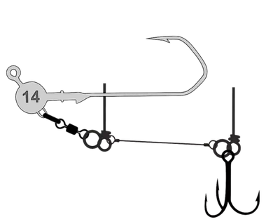 Стингер для джиг-головки Vido Craft VD-STJE 1шт Stinger Eye Jig Тройник -