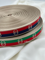 Тесьма Гучч. красно-зеленая узкая 2 см жаккард