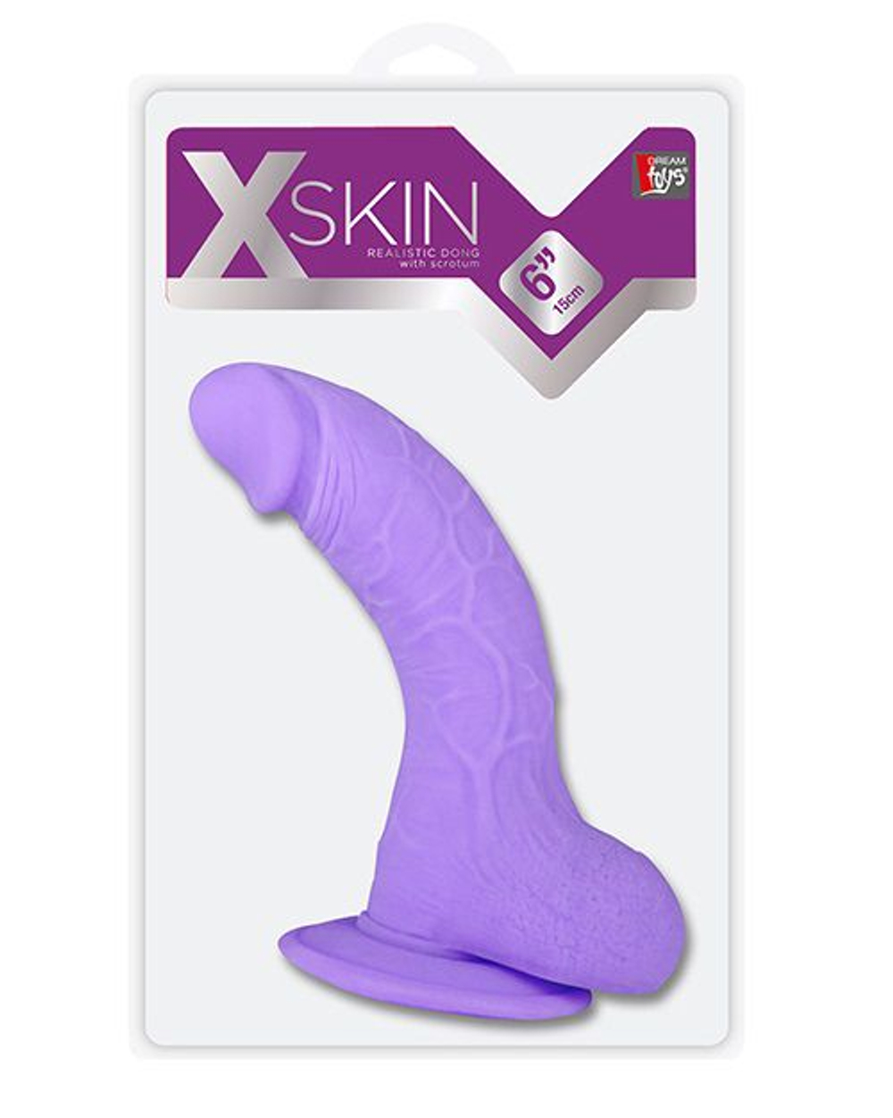 Фиолетовый фаллоимитатор на присоске XSKIN 6 TPR DONG PURPLE - 15 см. (Цвет: фиолетовый)