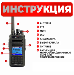 Рация ТУТ MD-UV390 DMR 10 Ватт 3600 мАh для охоты/ для СВО/для армии