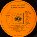 Johnny Cash ‎– A Johnny Cash Portrait - His Greatest Hits Volume II (Англия 1970г.) Т