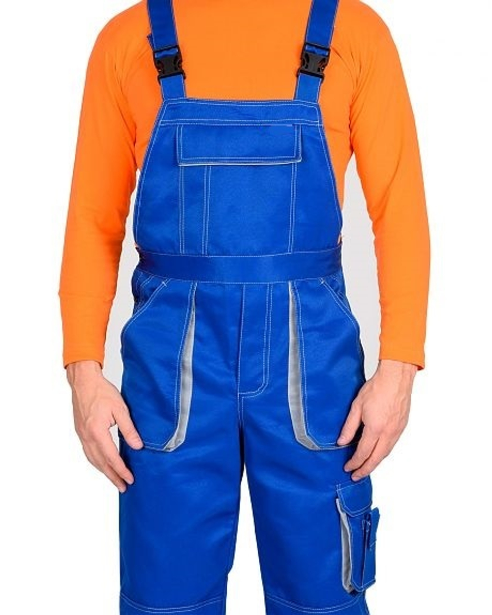 Полукомбинезон Васильковый со светло-серым