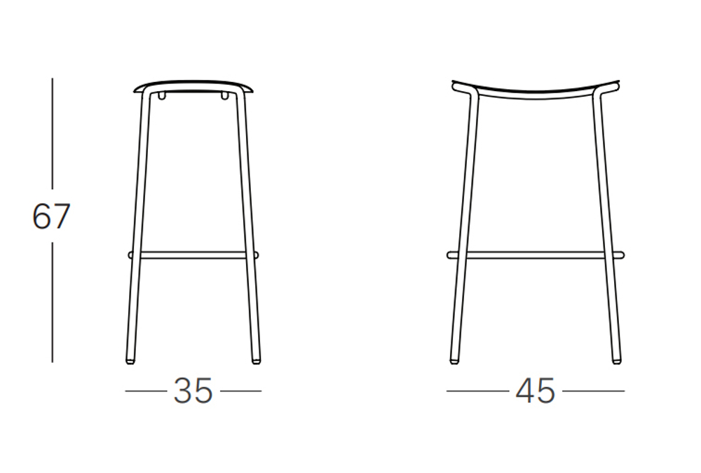 Табурет металлический полубарный Scab Design Trick, голубой