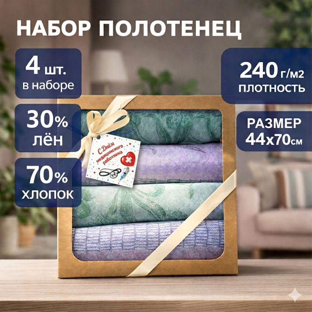 Набор из Льняных полотенец