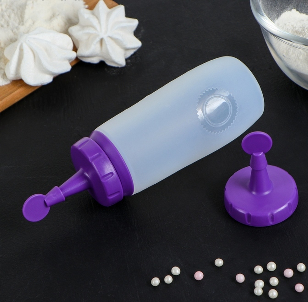 Ёмкость силиконовая для крема и айсинга, 2 насадки, 5,5/17 см