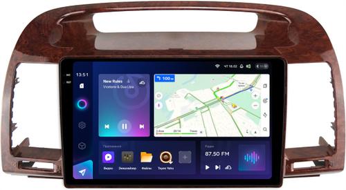 Магнитола для Toyota Camry 30 2001-2006 (рамка дерево 1) - Teyes CC3-2K монитор 9.5" 2K QLED на Android 10, Быстрая, CarPlay, 4G SIM-слот