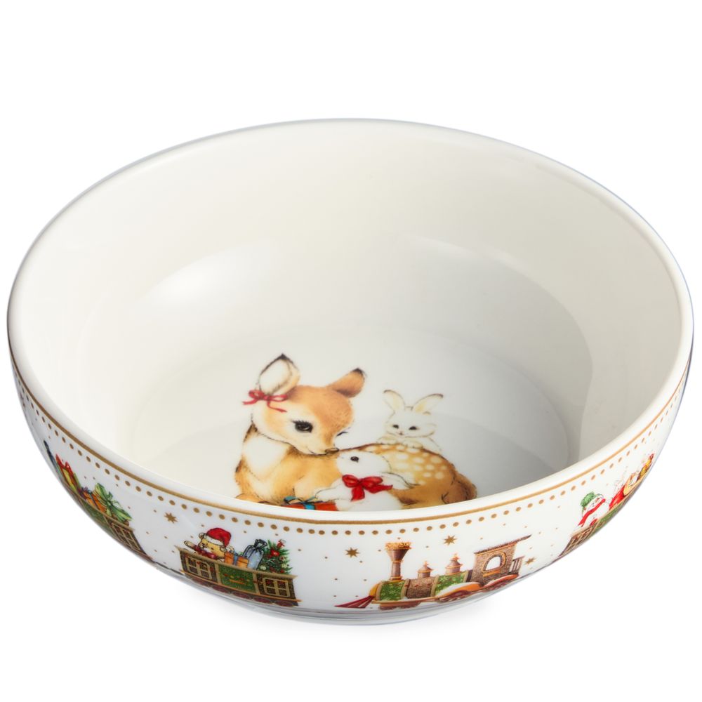 НАБОР ПОСУДЫ LEFARD "C НОВЫМ ГОДОМ" 3 ПР.: САЛАТНИК 800 МЛ, ТАРЕЛКА 19 СМ, КРУЖКА 400 МЛ (КОР=8НАБ.)