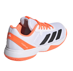Детские теннисные кроссовки Adidas Courtflash K - lucid orange/cyber metallic/cloud white