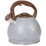 Чайник со свистком из нержавеющей стали 3,4л серый мрамор «Grey»