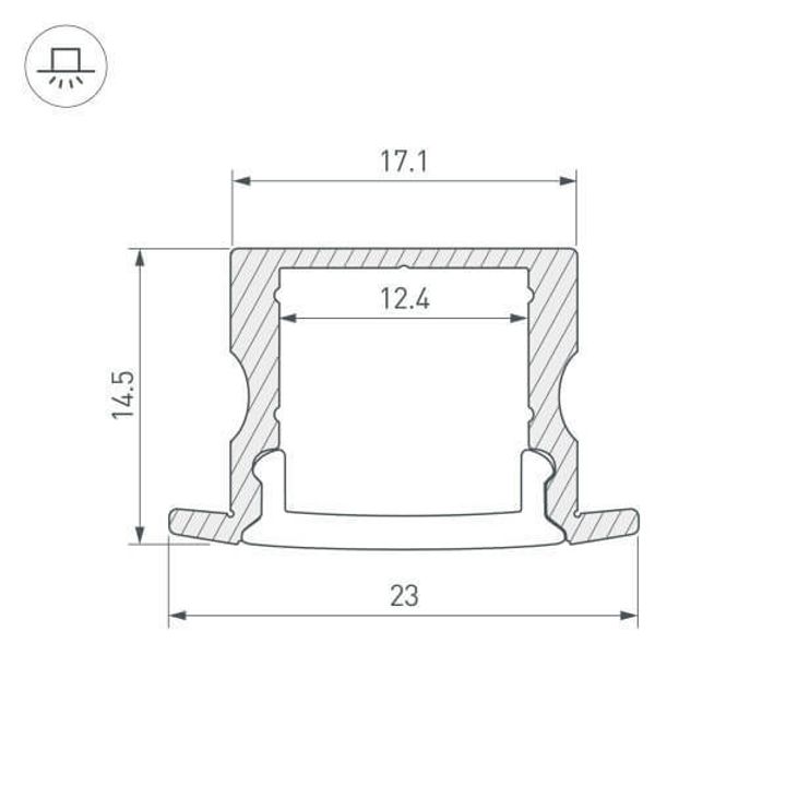 Профиль Arlight ARH-LINE-2315-F-2000 ANOD 036327
