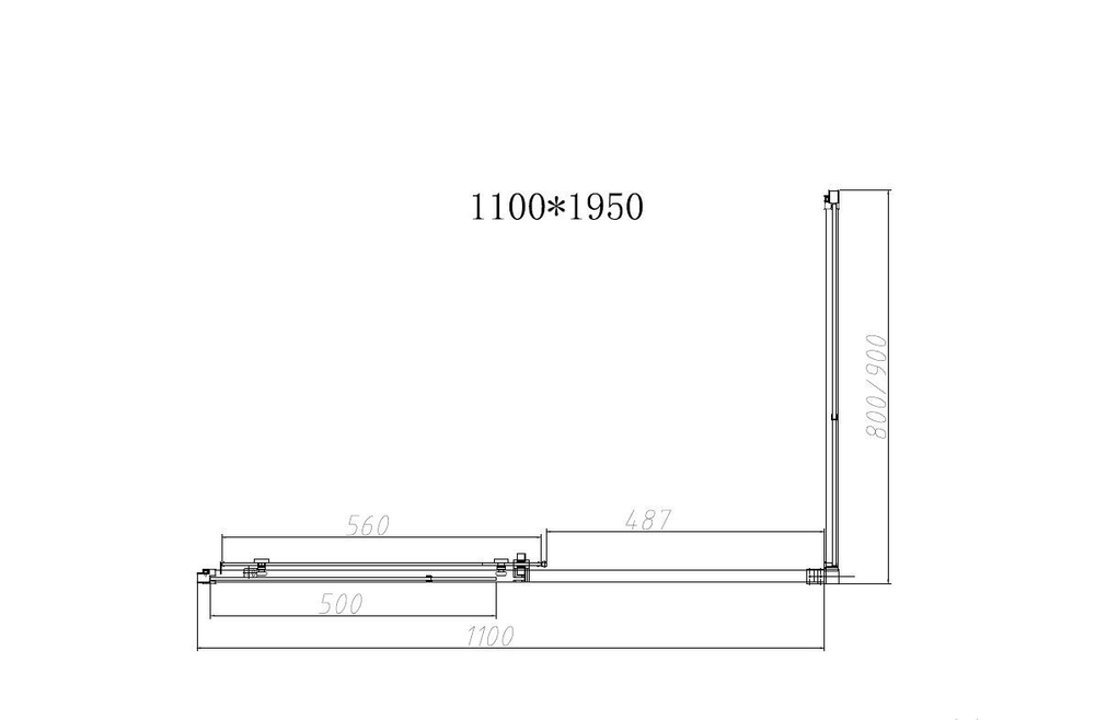 Душевой уголок Slim-N VSR-4SN8011CL, 1100*800, хром, стекло прозрачное