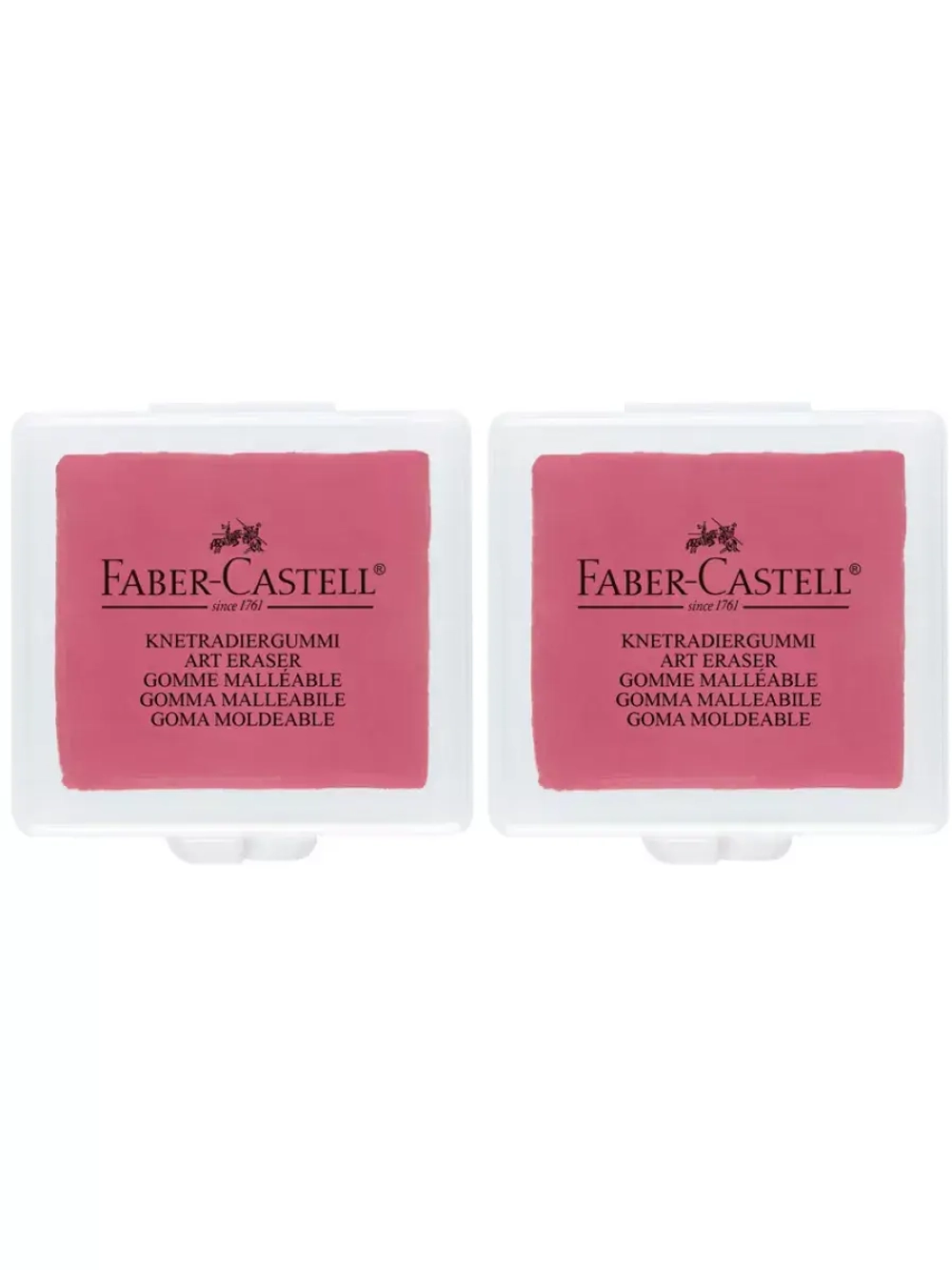 Ластик-клячка Faber-Castell,розовый, в пласт контейнере,2 шт