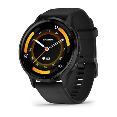 Часы Garmin Venu 3 с серым безелем, черный ремешок, 010-02784-01