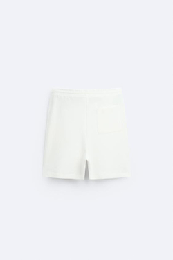 ZARA ШОРТЫ SOFT В РУБЧИК, ЖЕЛТОВАТО-БЕЛЫЙ