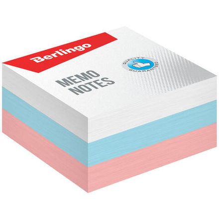 Блок бумаги для записи 9х9х4.5 см, цветной пастель, Berlingo Триколор