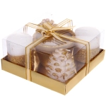 Свечи новогодние «Зимняя сказка» 11.5*11.5*5см (набор 5шт), Золото