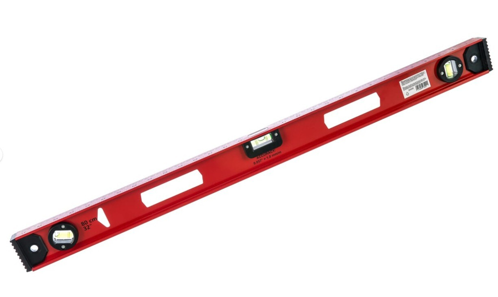 Уровень алюминиевый 'Рельс', 800 мм, 3 глазка