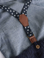 Боди с длинным рукавом и брюки на подтяжках в комплекте для малышей Next Q96-750, Темно-синий