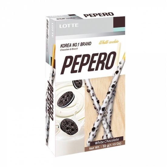Pepero White Cookie соломка в молочном шоколаде с  кусочками печенья 32гр