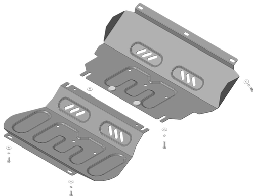 Защита стальная 2 мм Двигателя, Радиатора, Переднего дифференциала для Mitsubishi L200 Motodor.71302