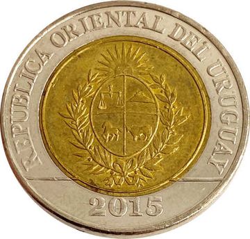 10 песо 2015 Уругвай