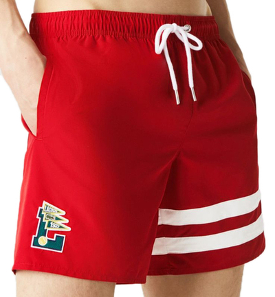 Мужские теннисные шорты Lacoste Men's Men’s Pennants L Badge Light Swimming Trunks - red/white