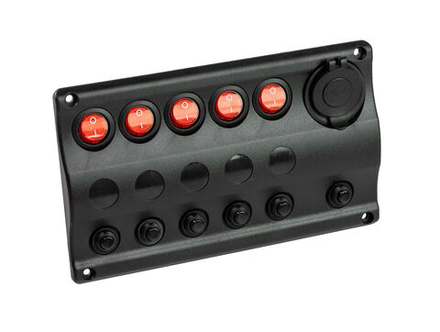 Панель бортового питания 5 переключателей, USB зарядка, индикация, автоматы