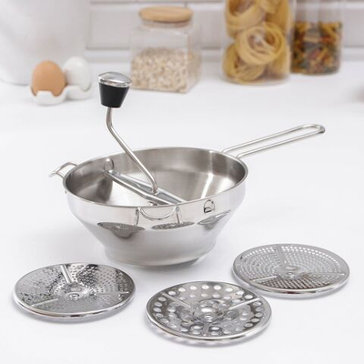 Измельчитель для овощей Magistro Steel, 201 сталь, 3 диска в комплекте (Цвет: не задано)