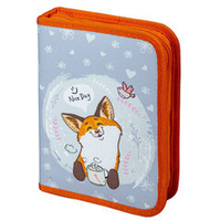 Пенал ПИФАГОР, 1 отделения, 2 откидные планки, полиэстер, 20х14 см, "Cute fox"