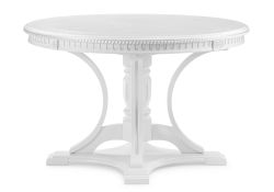 Деревянный стол Нозеан 120(160)х120х76 серебро / белый