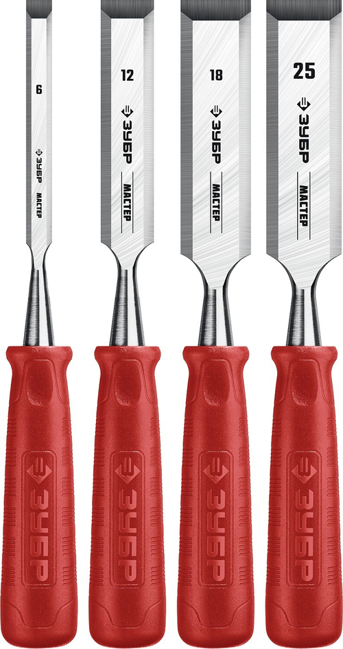 ЗУБР МАСТЕР набор стамесок с пластиковой рукояткой, 4шт