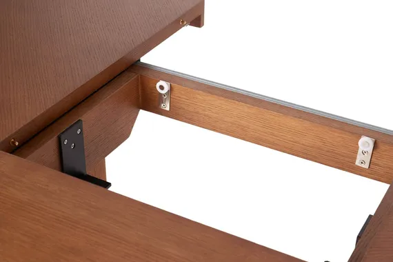 Раздвижной обеденный стол Brave Ø120-160 см, шпон дуба темный