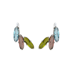 "Филиппэ"  серьги в серебряном покрытии из коллекции "Romantic" от Jenavi с английским замком