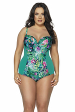 Совместный купальник Paradise с чашкой +size (Размер: 75L) (Цвет: бирюзовый)