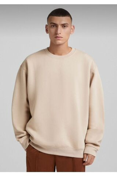 Универсальные бренды, унисекс, бежевый, с принтом спереди, негабаритный, толстый, с тремя нитями, Шардон, толстовка с велосипедным воротником