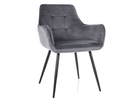 Стул SIGNAL LEMON Velvet Bluvel 14 темно-серый/черный