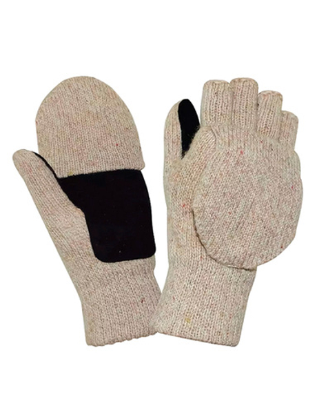 Перчатки-Варежки шерстяные со спилком на ладони Юкагиры Safeprotect (Тинсулейт) (х12х120)