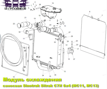 Модуль охлаждения Sinotruk Sitrak C7H 6x4 (MC11.44-50, MC13.48-50)