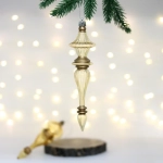 Елочные украшения «Изящные переливы» 4.5*4.5*19 см (набор 2 шт), Золотой