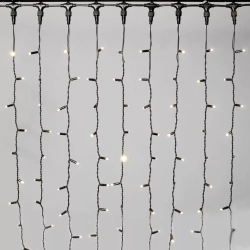 Светодиодный занавес 2*2 м., 400 LED, тепло-белый, статика, черный провод каучук, LTC (ECO402-1-2WW)