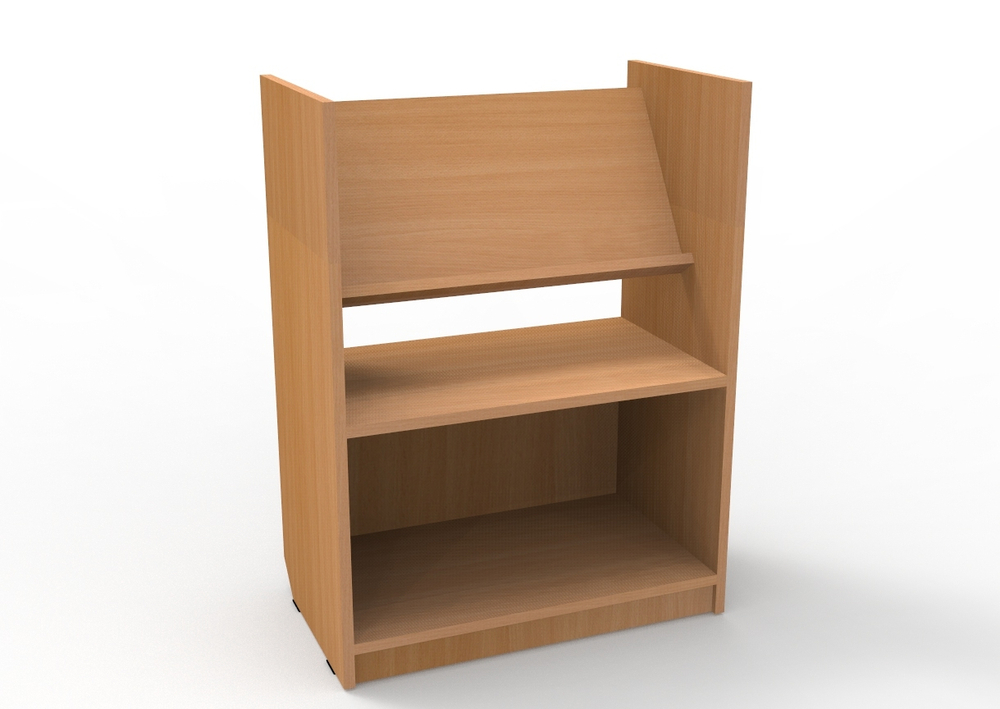 Стеллаж с наклонной полкой к дидактическому уголку в детский сад