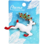 Брошь «Рождественское чудо - Олень», 4,5*3,5см