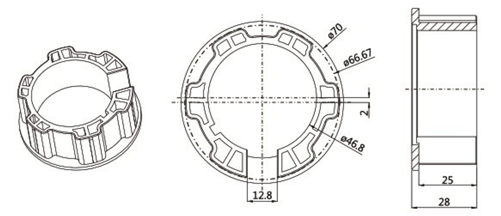 Адаптер для вала 70мм, AM45 (1.1051-0181)