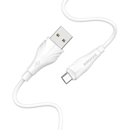 USB cable micro Borofone BX18  1m, 2.4A white